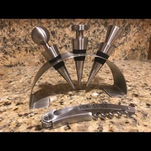 Stainless Steel Wine Bottle Stoppers and Corkscrew